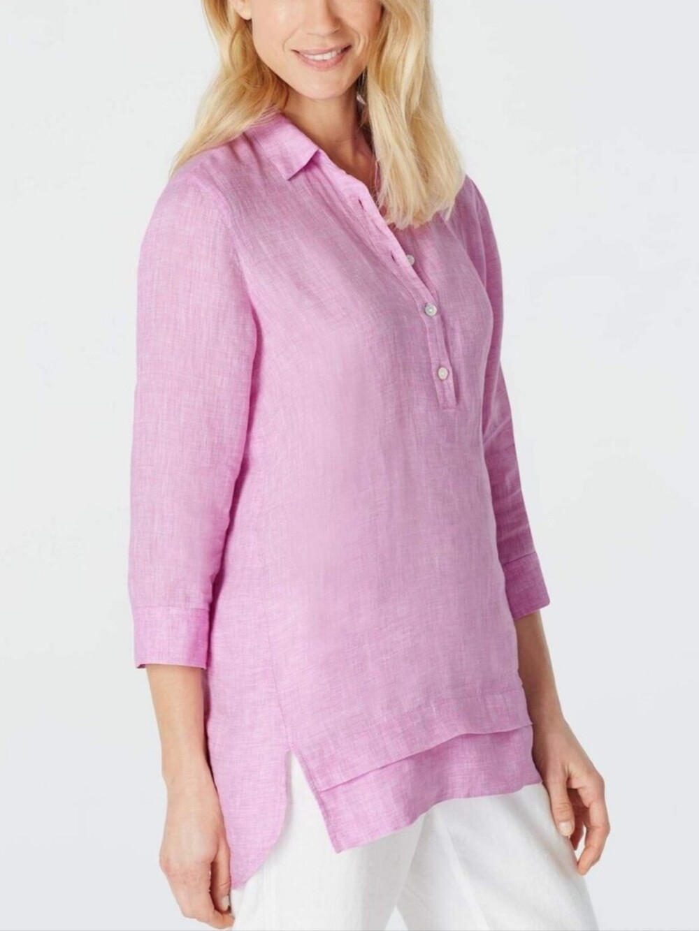 J. Jill Perfect Linen Relaxed Pink Tunic